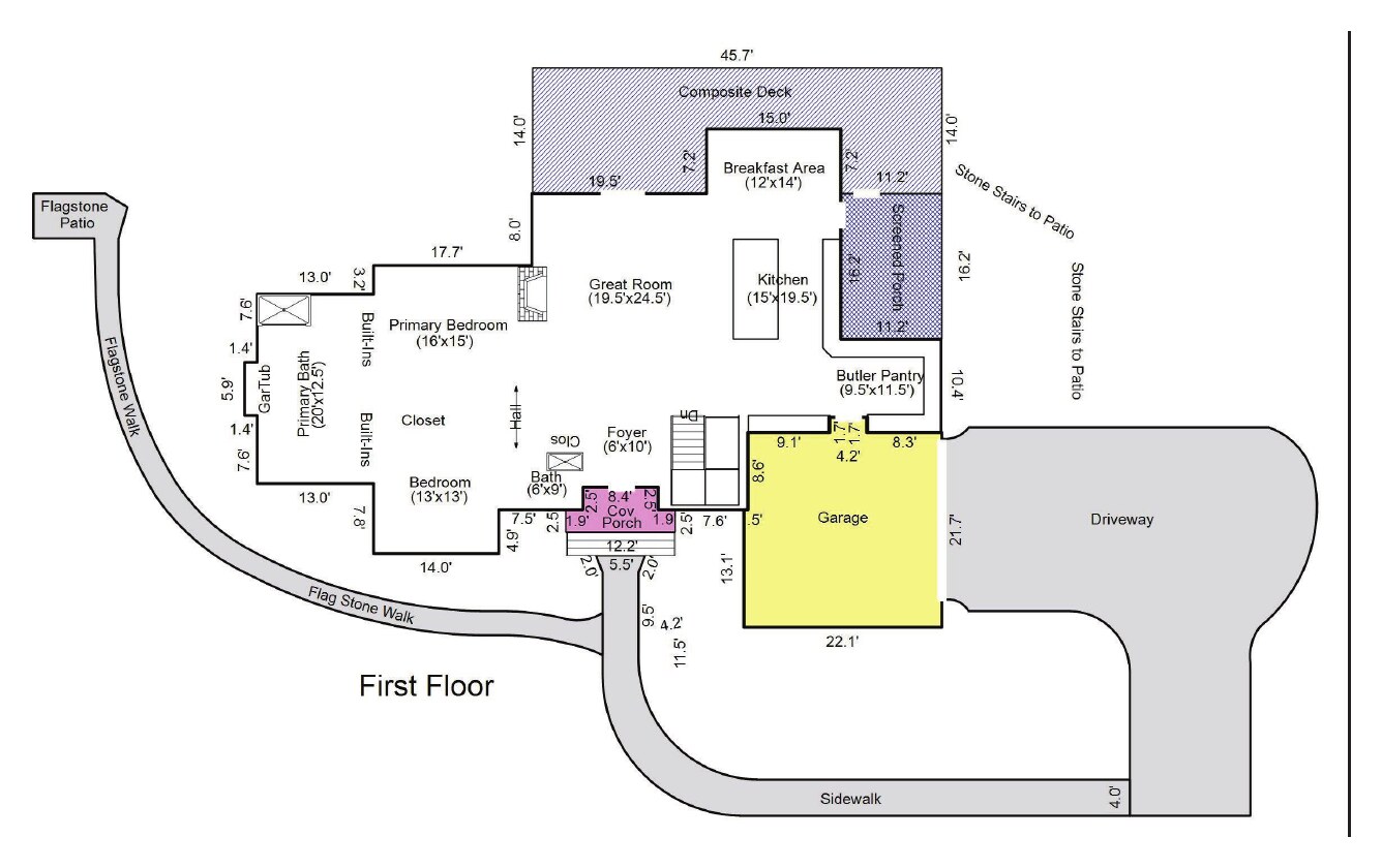 Main level floor plan